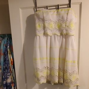 White and neon yellow beach dress